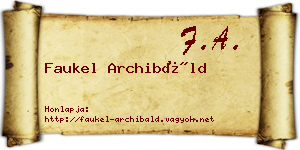 Faukel Archibáld névjegykártya